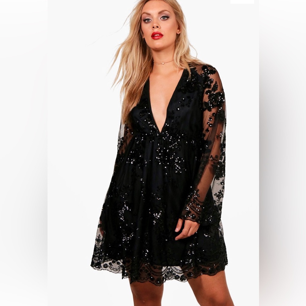 Boohoo Sequin Skater Dress